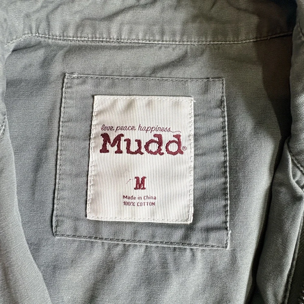 Mudd Olive Green Utility Cargo Studded Y2K Jacket Size Med N‎